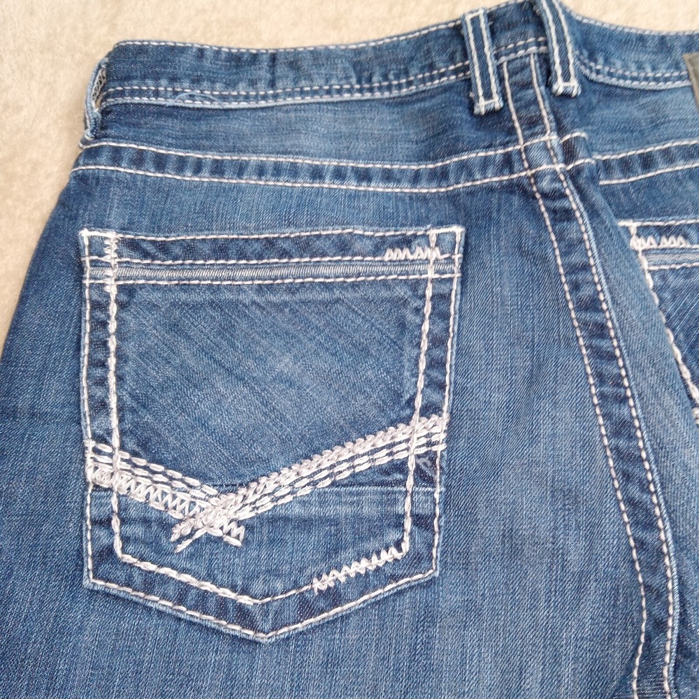 BKE Jake Straight Denim Jeans Men's 34LX33 Blue Distressed - Picture 14 of 15